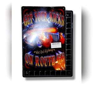 Classic Hot Rod Route 66 Metal Tin Sign 8x12